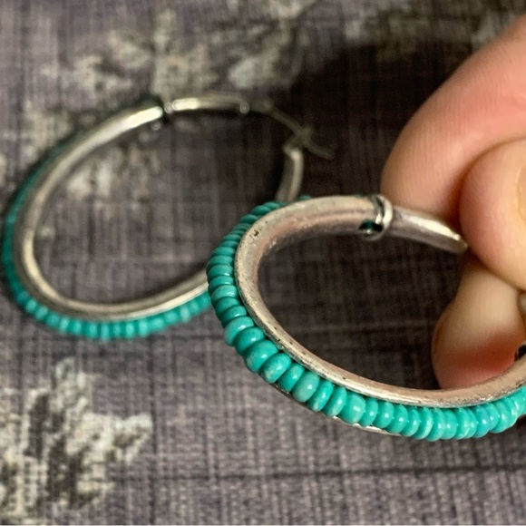 Costume Earrings Turquoise Oval Earrings - Picture 10 of 14